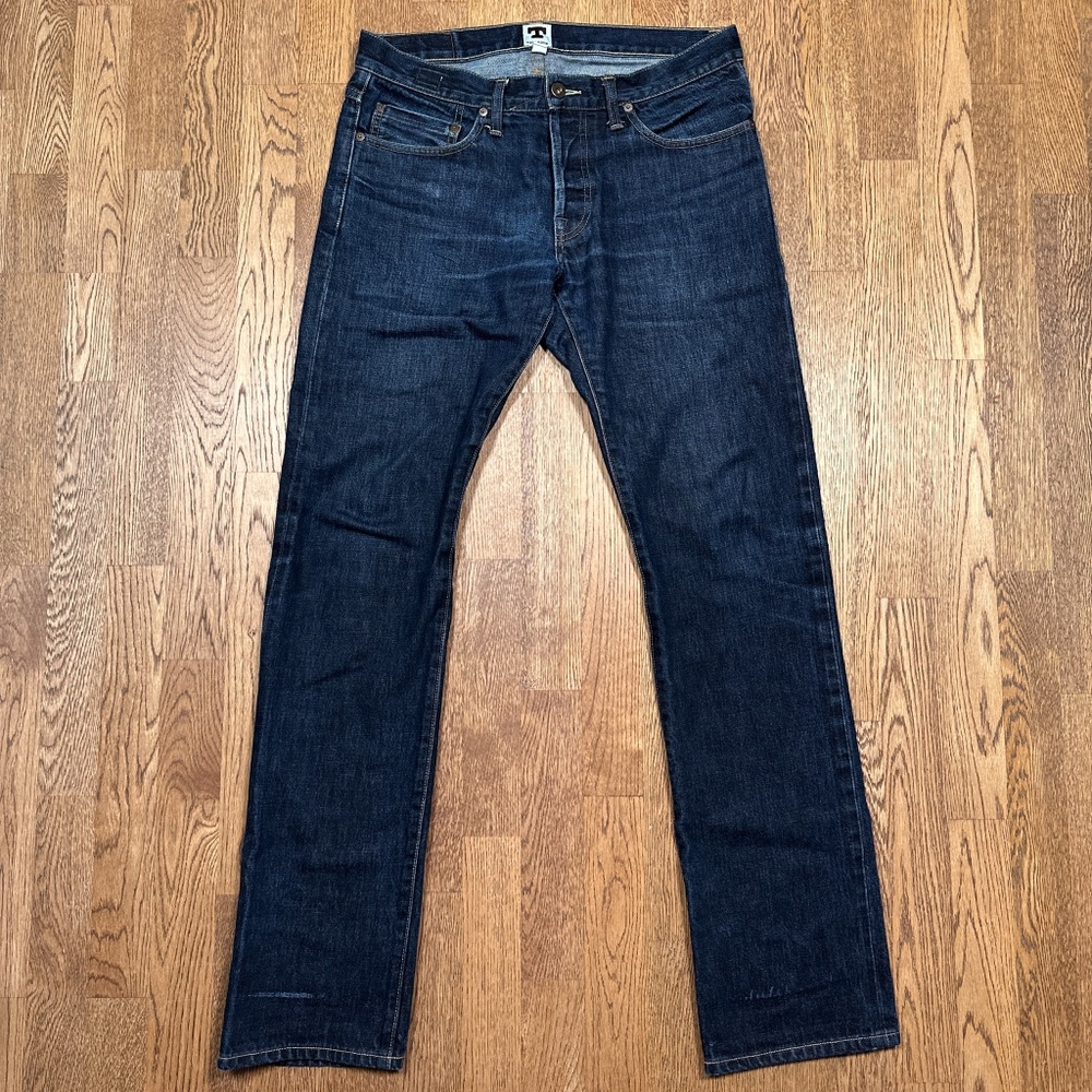 Tellason White Oak Tanner Goods Selvedge Tapered Straight Denim Jeans Mens 32